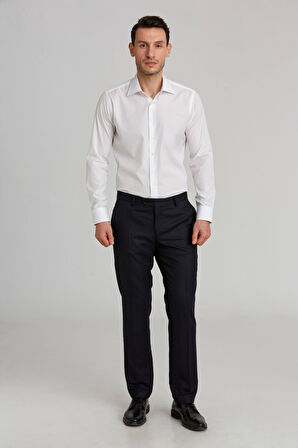 Bisse Regular Fit Düz Dokuma Flanel Lacivert Klasik Erkek Pantolon PPNK23K23201_D39