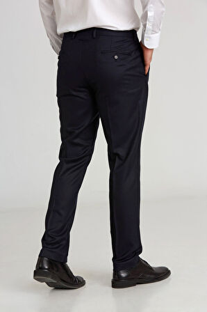 Bisse Regular Fit Düz Dokuma Flanel Lacivert Klasik Erkek Pantolon PPNK23K23201_D39