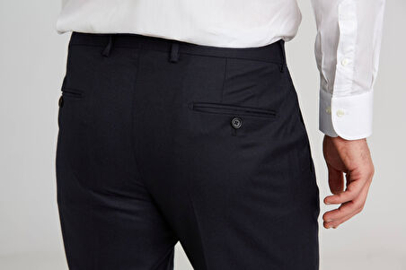 Bisse Regular Fit Düz Dokuma Flanel Lacivert Klasik Erkek Pantolon PPNK23K23201_D39