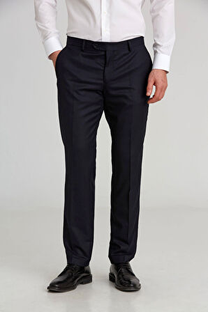 Bisse Regular Fit Düz Dokuma Flanel Lacivert Klasik Erkek Pantolon PPNK23K23201_D39