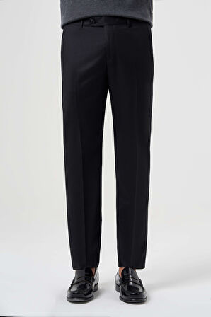 Bisse Regular Fit Düz Dokuma Flanel Siyah Klasik Erkek Pantolon PPNK23K23201_D99