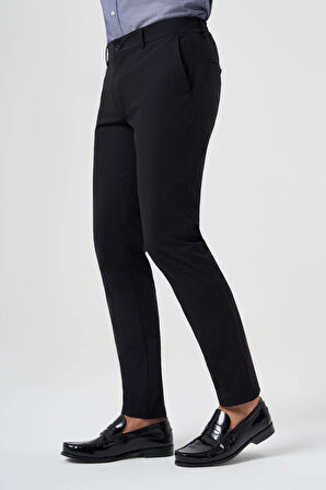 Bisse Beli Lastikli Siyah Erkek Pantolon PNS23Y23006_D99