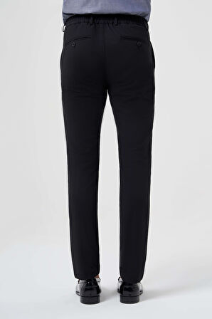 Bisse Beli Lastikli Siyah Erkek Pantolon PNS23Y23006_D99