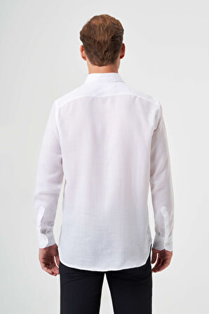 Bisse Regular Fit Beyaz Klasik Erkek Gömlek GM23Y231153_D01