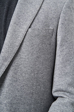 Bisse Comfort Fit Mono Yaka 6 Drop Gri Erkek Ceket PCK23K23201_D55