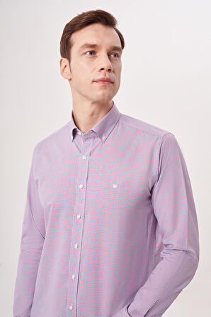 Bisse Regular Fit Paşa Yaka Düğmeli Kırmızı Erkek Gömlek GM23Y231167_D24
