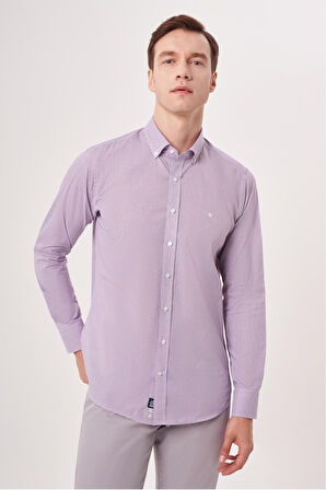 Bisse Regular Fit Paşa Yaka Düğmeli Kırmızı Erkek Gömlek GM23Y231167_D24