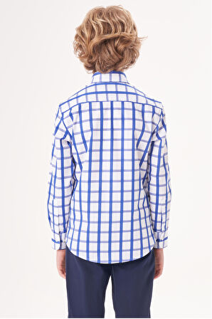 Bisse Regular Fit Yaka Düğmeli Lacivert Erkek Çocuk Gömlek GM23Y231169_D39