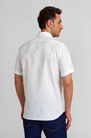 Bisse Regular Fit Kısa Kollu Beyaz Erkek Gömlek GM23Y231172_D01