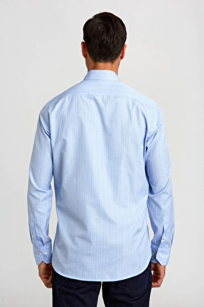 Bisse Regular Fit Ekoseli Mavi Erkek Gömlek GM23K232012_D35