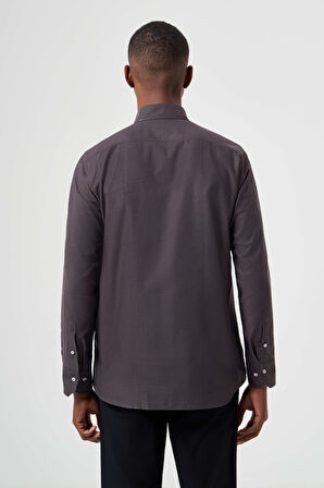 Bisse Regular Fit Koyu Kahve Erkek Gömlek GM23K232058_D12