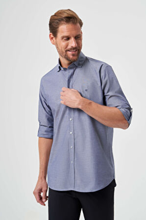 Bisse Regular Fit Kol İçi Apoletli Gri Spor Erkek Gömlek GM23K232028_D55
