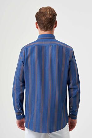 Bisse Regular Fit Paşa Yaka Kahve Erkek Gömlek GM23K232022_D11