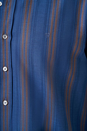 Bisse Regular Fit Paşa Yaka Kahve Erkek Gömlek GM23K232022_D11