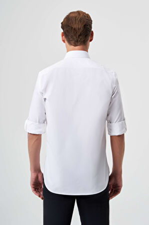 Bisse Regular Fit Kol İçi Apoletli Beyaz Spor Erkek Gömlek GM23K232060_D01