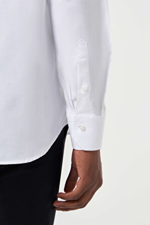 Bisse Regular Fit Klasik Beyaz Erkek Gömlek GM23Y231174_K01