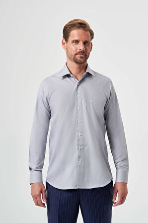 Bisse Regular Fit Gri Klasik Erkek Gömlek GM23K232052_D55