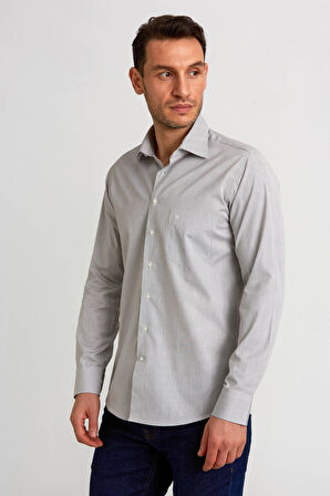 Bisse Regular Fit Kahve Klasik Erkek Gömlek GM23K232049_D11