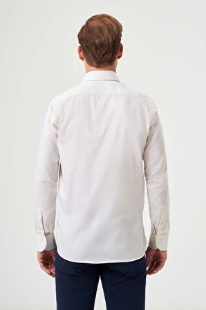 Bisse Regular Fit Ekru Klasik Erkek Gömlek GM23K232047_D03