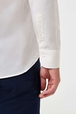 Bisse Regular Fit Ekru Klasik Erkek Gömlek GM23K232047_D03