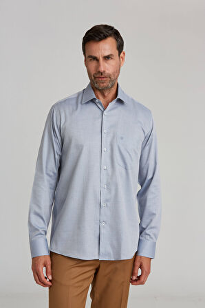 Bisse Regular Fit Gri Klasik Erkek Gömlek GM23K232047_D55