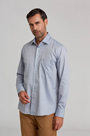 Bisse Regular Fit Gri Klasik Erkek Gömlek GM23K232047_D55