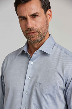 Bisse Regular Fit Gri Klasik Erkek Gömlek GM23K232047_D55