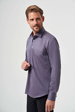 Bisse Regular Fit Füme Klasik Erkek Gömlek GM23K232047_D57