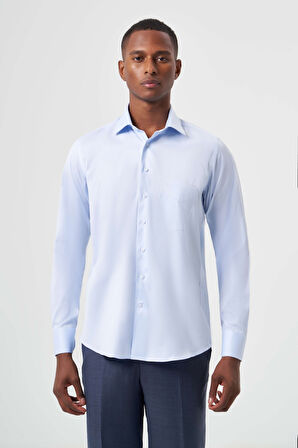Bisse Regular Fit Açık Mavi Klasik Erkek Gömlek GM23K232003_D33
