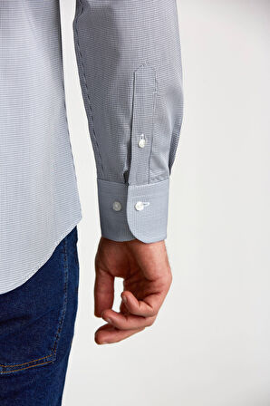 Bisse Regular Fit İtalyan Kumaş Gri Erkek Gömlek GM23K232038_D55