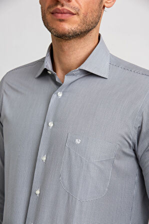 Bisse Regular Fit İtalyan Kumaş Gri Erkek Gömlek GM23K232038_D55
