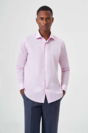 Bisse Regular Fit Pembe İtalyan Yaka Klasik Erkek Gömlek GM23K232025_D29