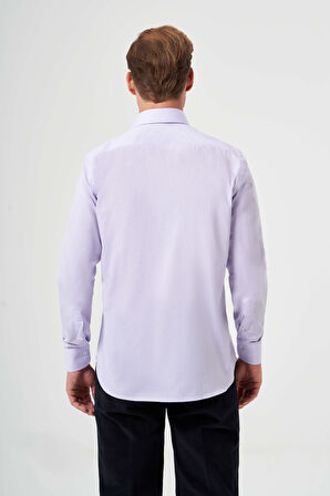 Bisse Regular Fit Lila İtalyan Yaka Klasik Erkek Gömlek GM23K232025_D44