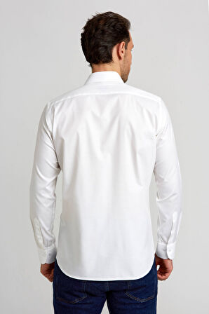 Bisse Regular Fit Beyaz Klasik Erkek Gömlek GM23K232071_D01