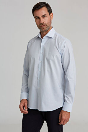 Bisse Regular Fit İtalyan Yaka Kareli Mavi Erkek Gömlek GM23K232072_D35