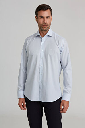 Bisse Regular Fit İtalyan Yaka Kareli Mavi Erkek Gömlek GM23K232072_D35
