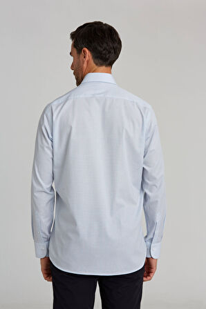 Bisse Regular Fit İtalyan Yaka Kareli Mavi Erkek Gömlek GM23K232072_D35