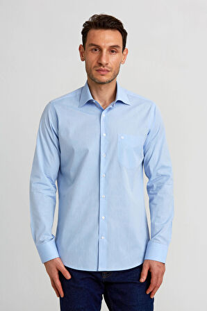Bisse Regular Fit Mavi Klasik Erkek Gömlek GM23K232073_D35