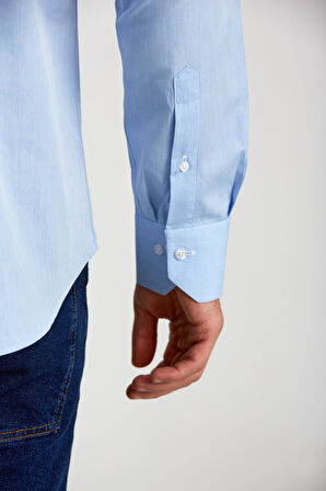 Bisse Regular Fit Mavi Klasik Erkek Gömlek GM23K232073_D35