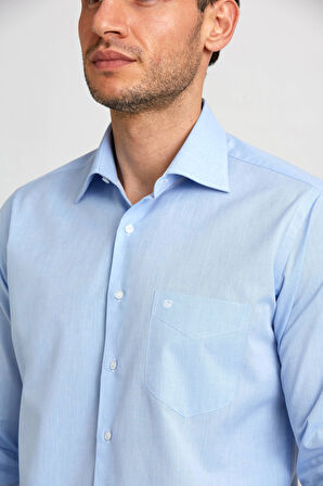 Bisse Regular Fit Mavi Klasik Erkek Gömlek GM23K232073_D35