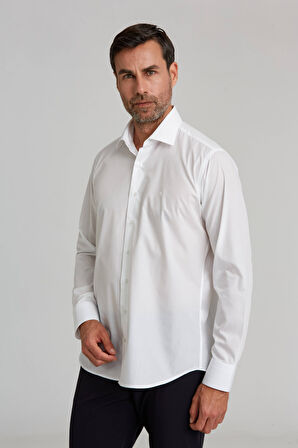 Bisse Regular Fit Beyaz Klasik Erkek Gömlek GM23K232074_D01