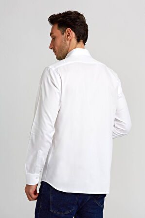 Bisse Regular Fit İtalyan Beyaz Erkek Gömlek GM23K232078_D01