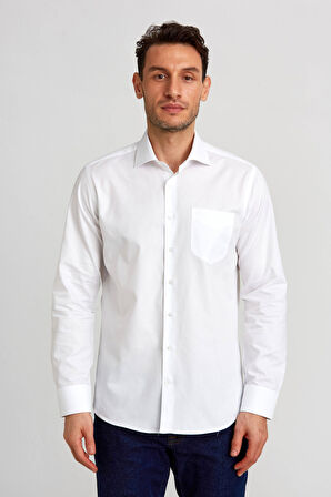 Bisse Regular Fit İtalyan Beyaz Erkek Gömlek GM23K232078_D01