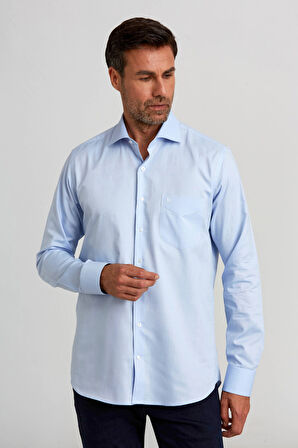 Bisse Regular Fit İtalyan Mavi Erkek Gömlek GM23K232078_D35