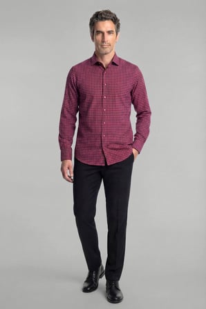 Bisse Regular Fit Flanel Mini Kareli Pamuk Kırmızı Erkek Gömlek GMFLN0122300203_D24