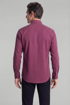 Bisse Regular Fit Flanel Mini Kareli Pamuk Lacivert Erkek Gömlek GMFLN0122300210_D39