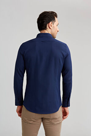 Bisse Modern Fit Lacivert Erkek Gömlek GMARS0422300213_D39
