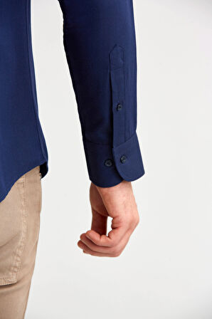 Bisse Modern Fit Lacivert Erkek Gömlek GMARS0422300213_D39