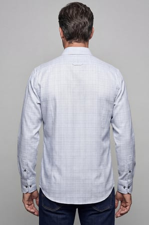 Bisse Modern Fit Yarım İtalyan Yaka Pamuk Gri Erkek Gömlek GMARS0422303101_D55