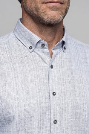 Bisse Modern Fit Yarım İtalyan Yaka Pamuk Gri Erkek Gömlek GMARS0422303101_D55